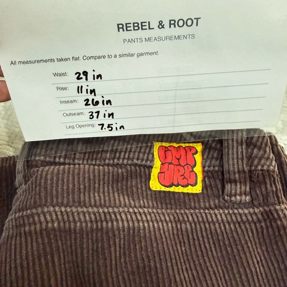 Empyre Relax Brown Corduroy Pants Sz 28 Straight Leg 90s Skate Y2K Streetwear - Picture 14 of 14